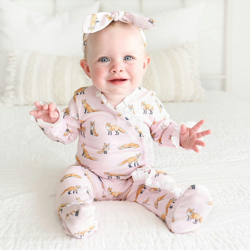 Pink Ruffle Footie