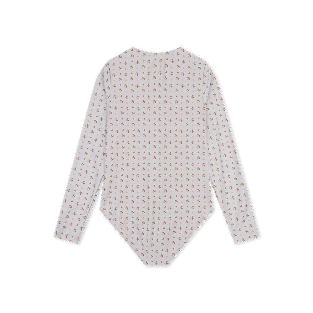 UV Swimsuit Girls With Long Sleeves - Old Pink - Cozy Hearts