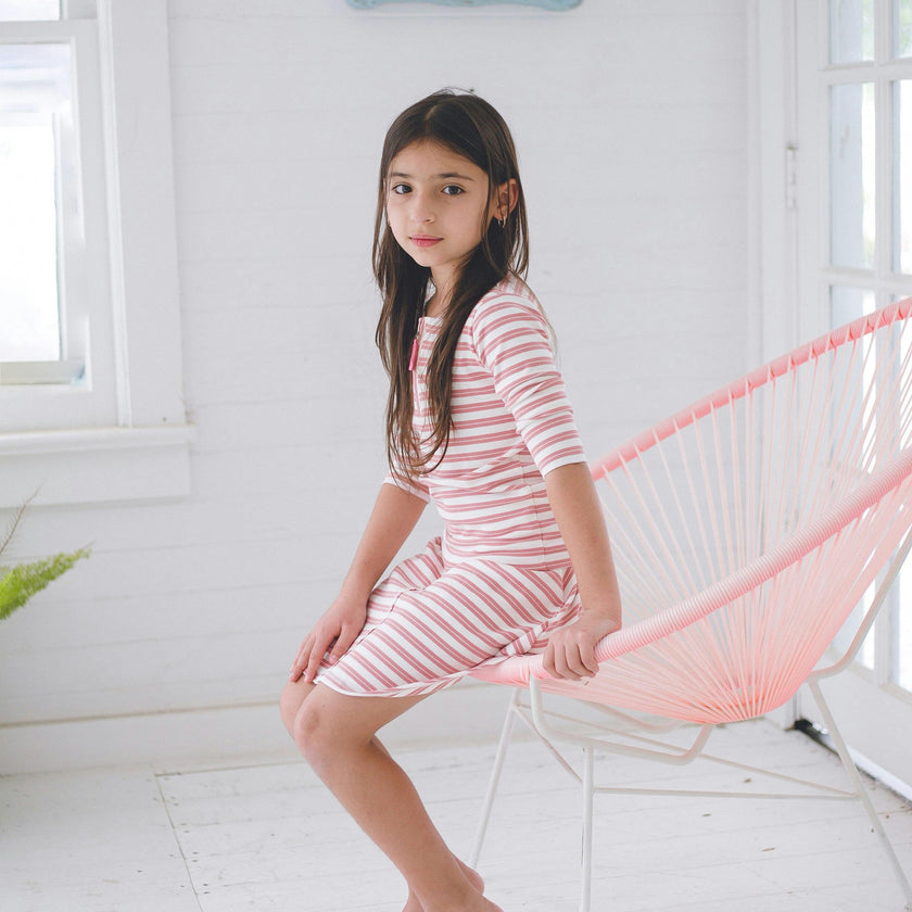 Horizontal Striped A-Line Short Skirt