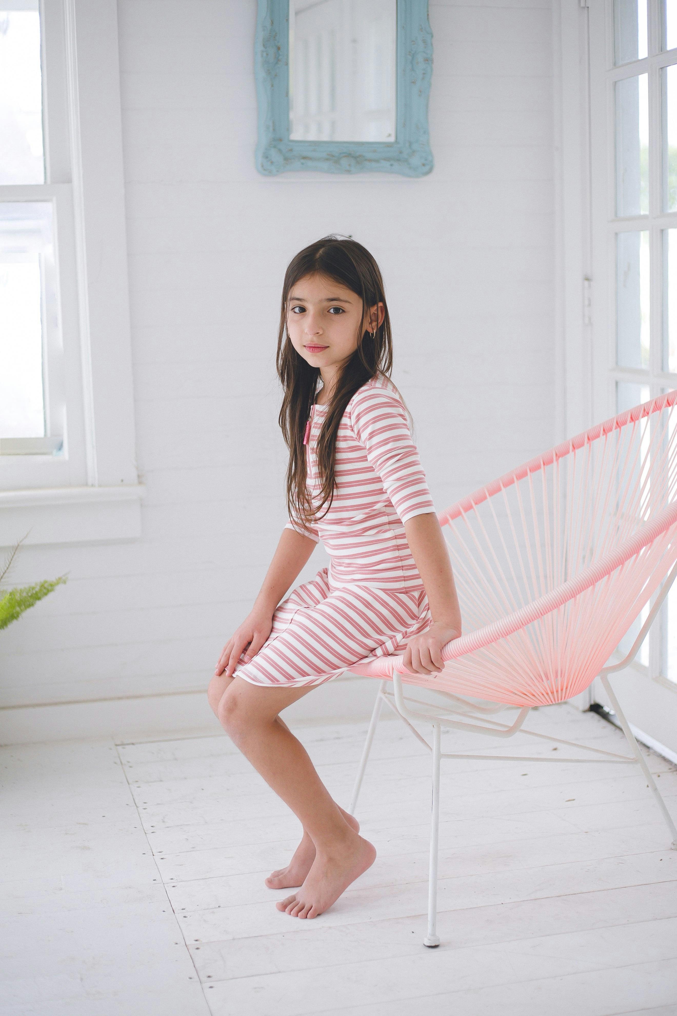Horizontal Striped A-Line Short Skirt