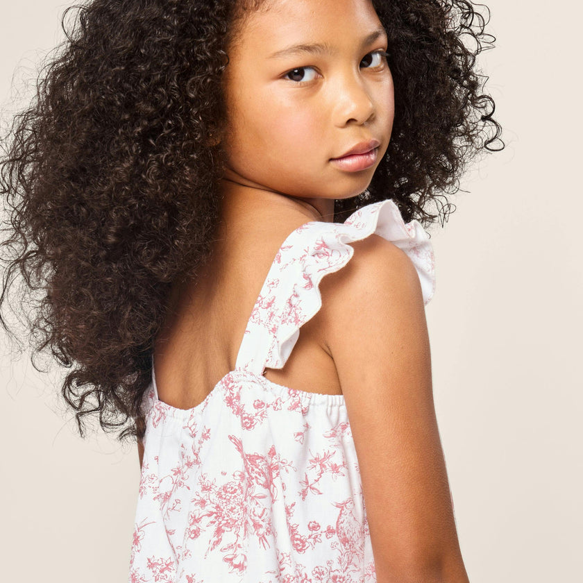 Girl's Twill Clara Short Set in Pink Timeless Toile