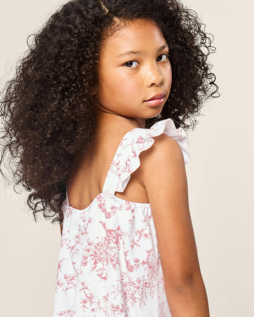 Girl's Twill Clara Short Set in Pink Timeless Toile