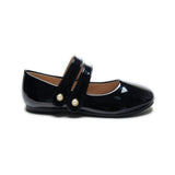 Black Dorothea Banded Patent Flats