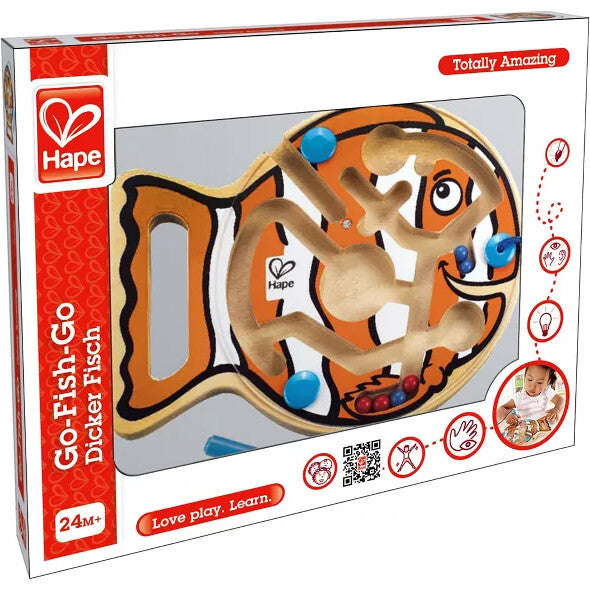 Hape: Go-Fish-Go - Wooden Magnetic Wand Bead Maze