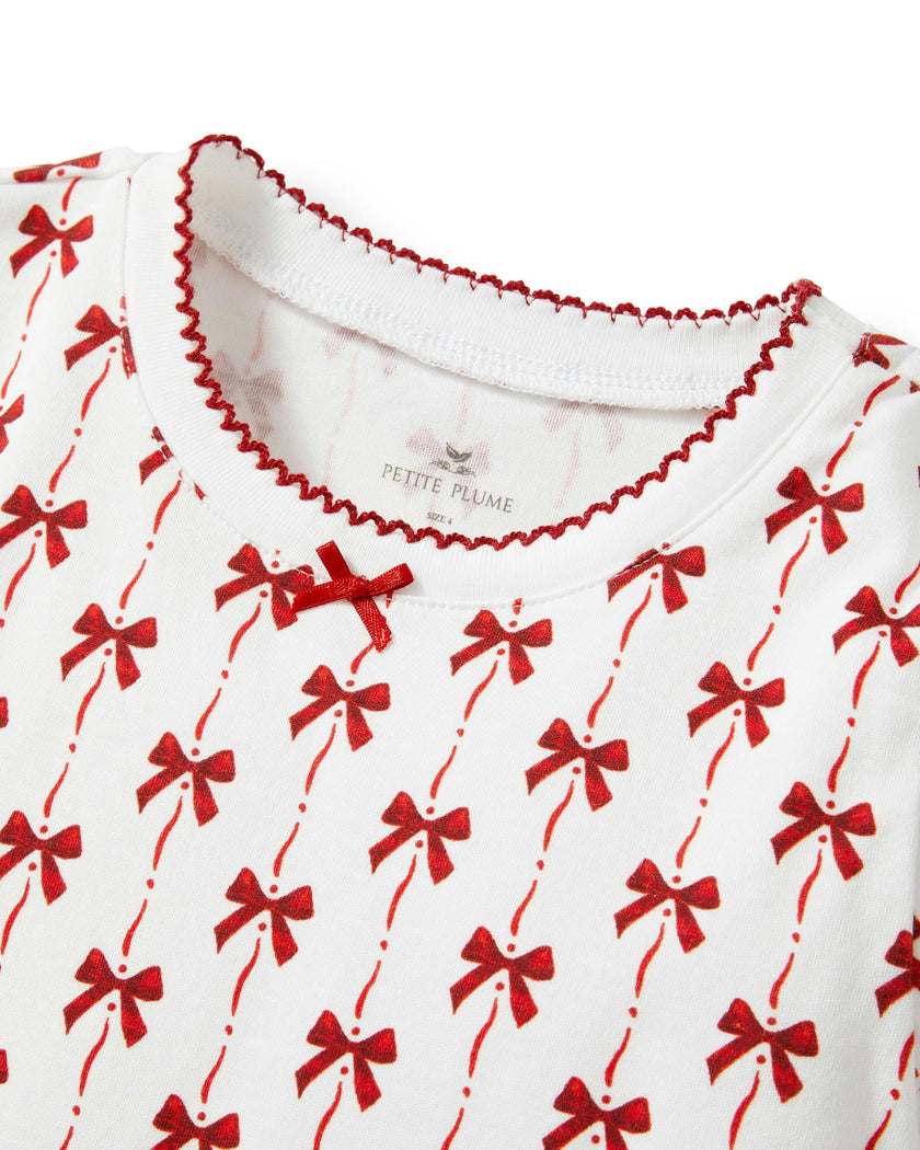 Kid's Pima Snug Fit Pajama Set in Blissful Bows