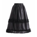 Black Calista Ruffle Skirt Set