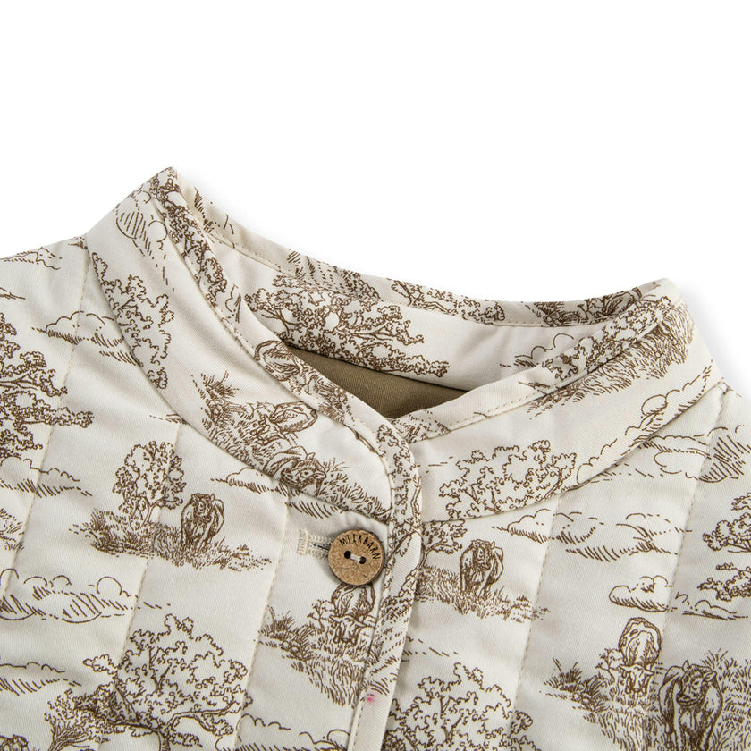 Country Toile Quilted Coat