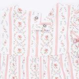 Marnie Rosebud Stripe - Long Sleeve Petal Ruffle Romper