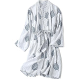 Block-Printed Cotton Women's Robe