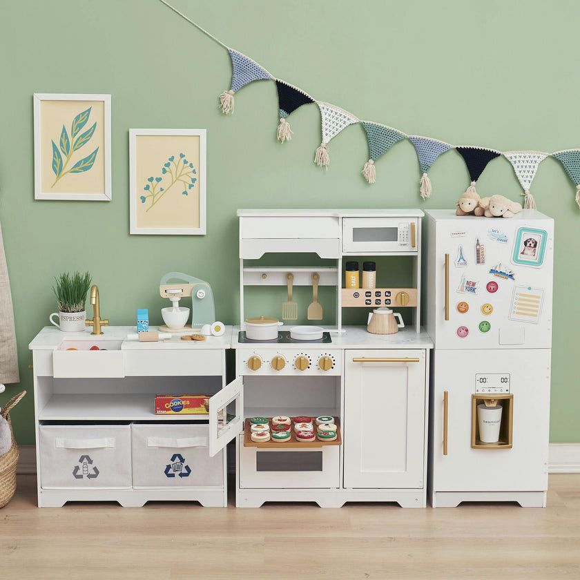 Little Chef Atlanta Large Modular Play Kitchen - White/Gold