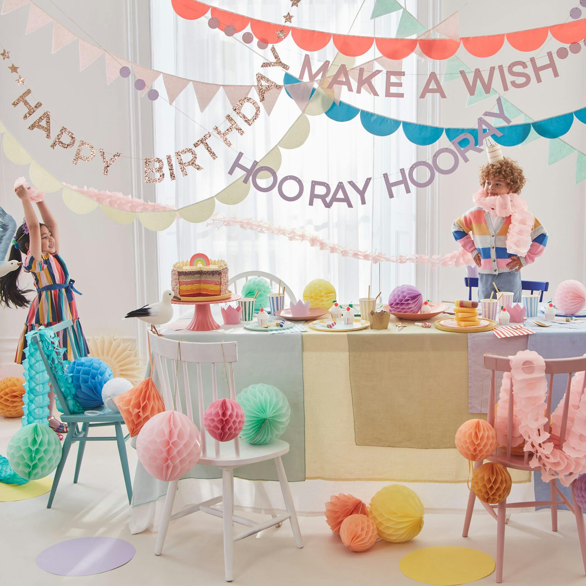 Rainbow Birthday Garland Set