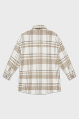 Elongated Oversized Plaid Shirt Jacket