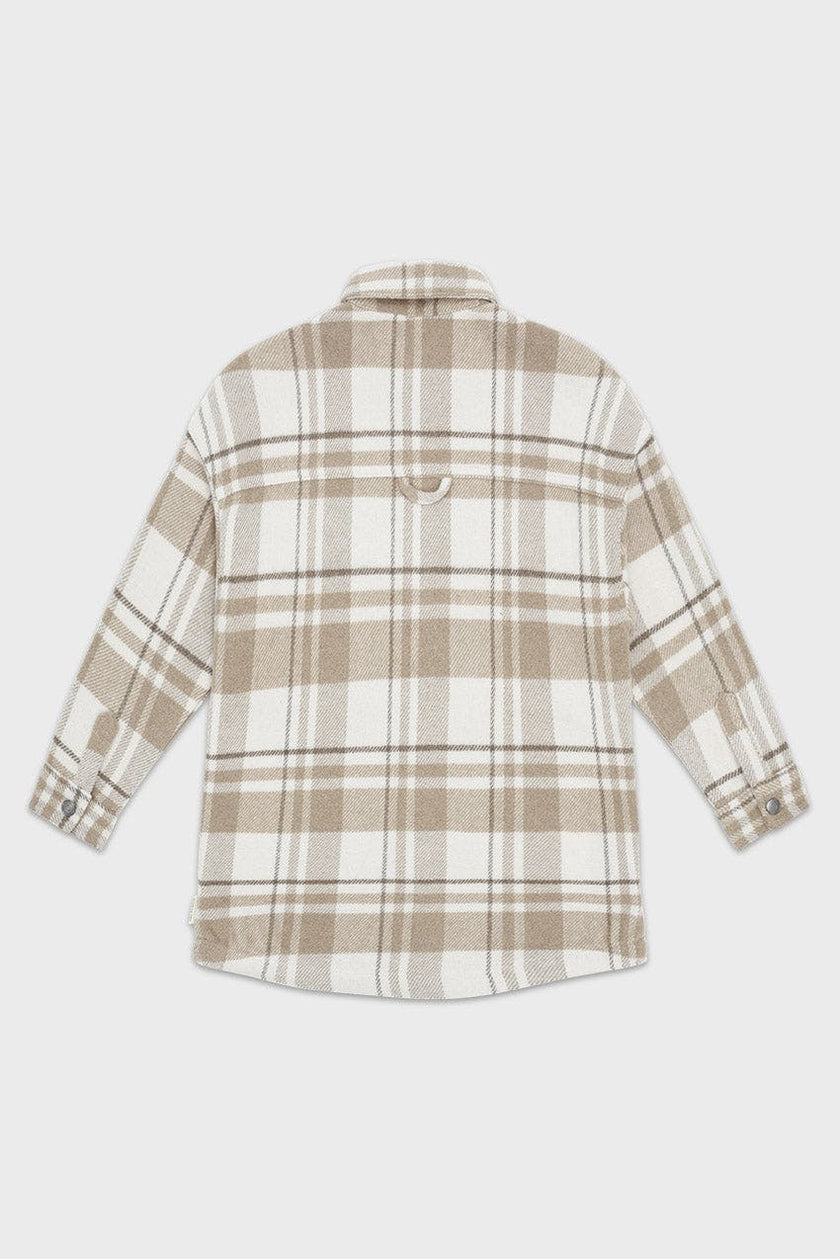 Elongated Oversized Plaid Shirt Jacket