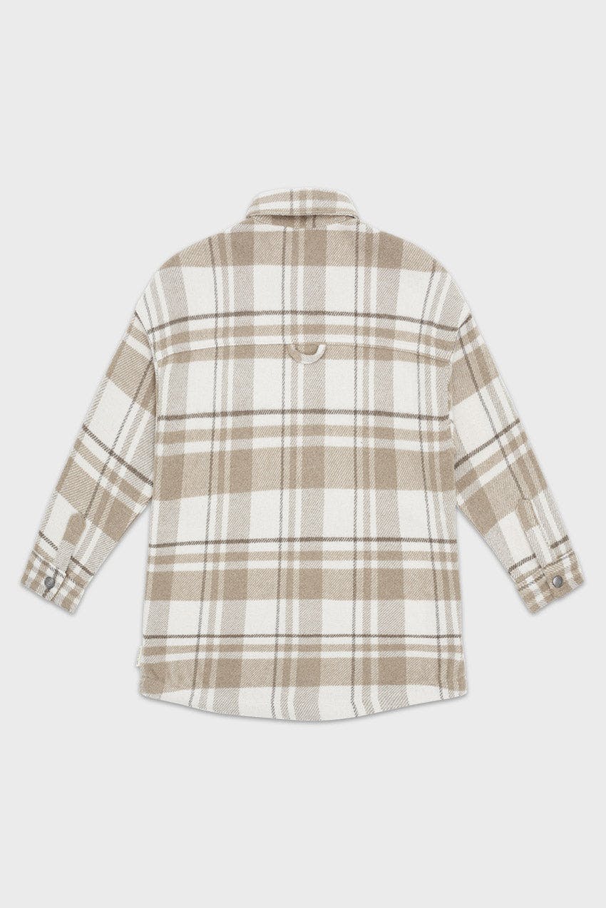Elongated Oversized Plaid Shirt Jacket