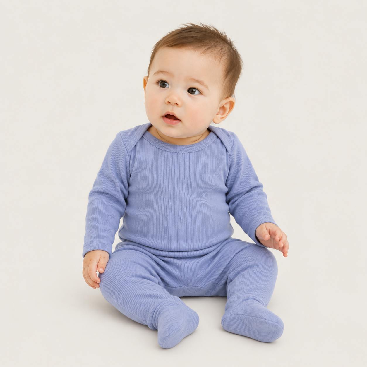 Variegated Rib Lap Tee Footie Pajama