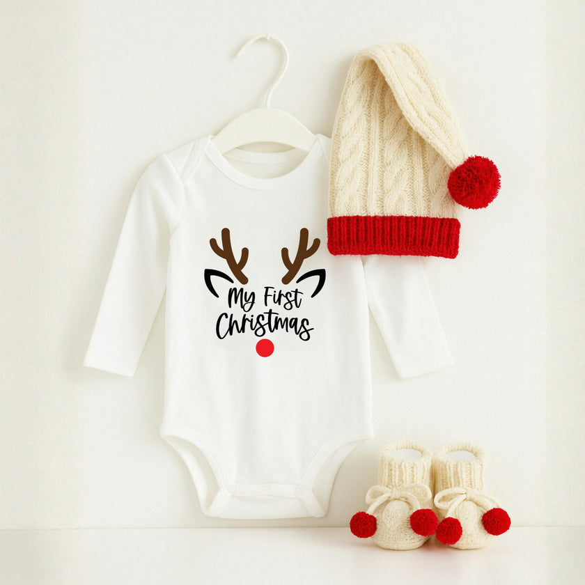 Baby Christmas Ivory Santa Hat Gift Set