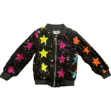 Rainbow Star Sequin Bomber Jacket