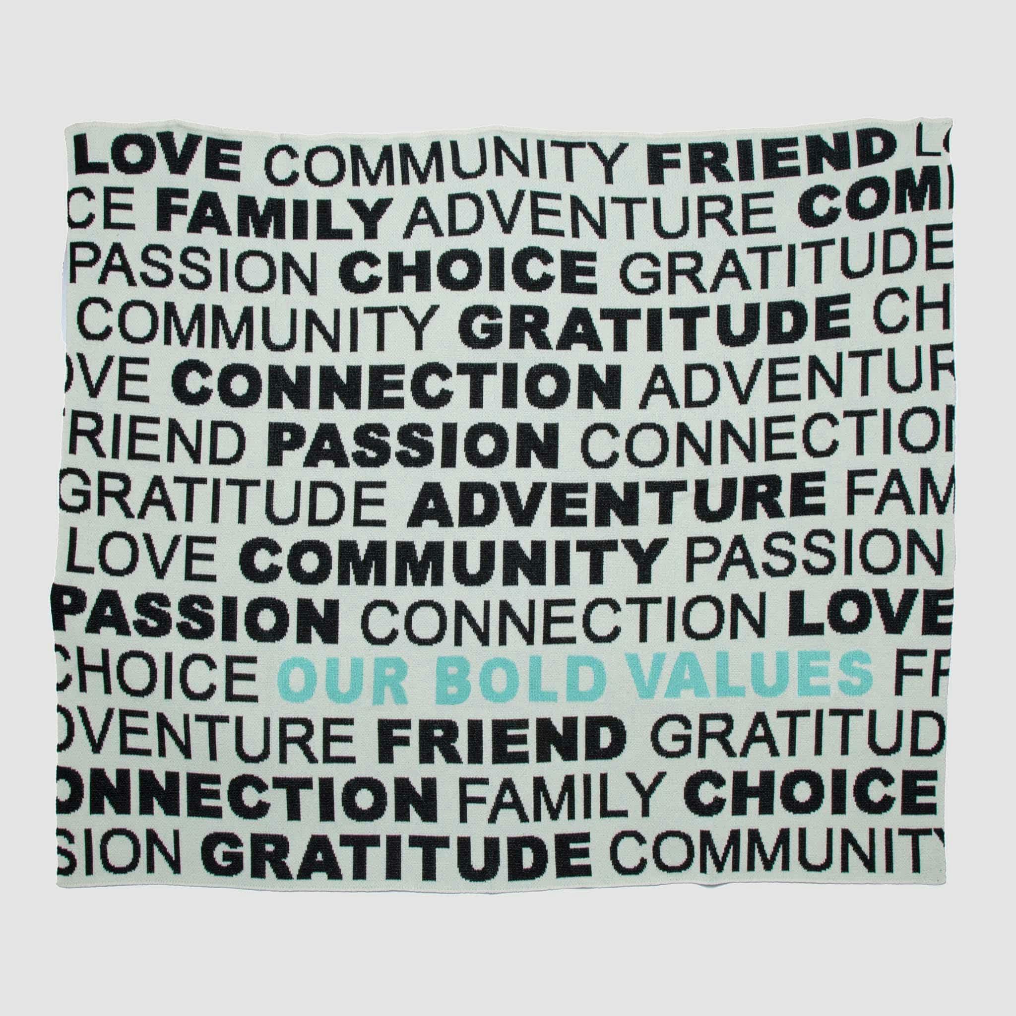 Custom Personalized Sustainable Knit Throw Blanket - Bold Values