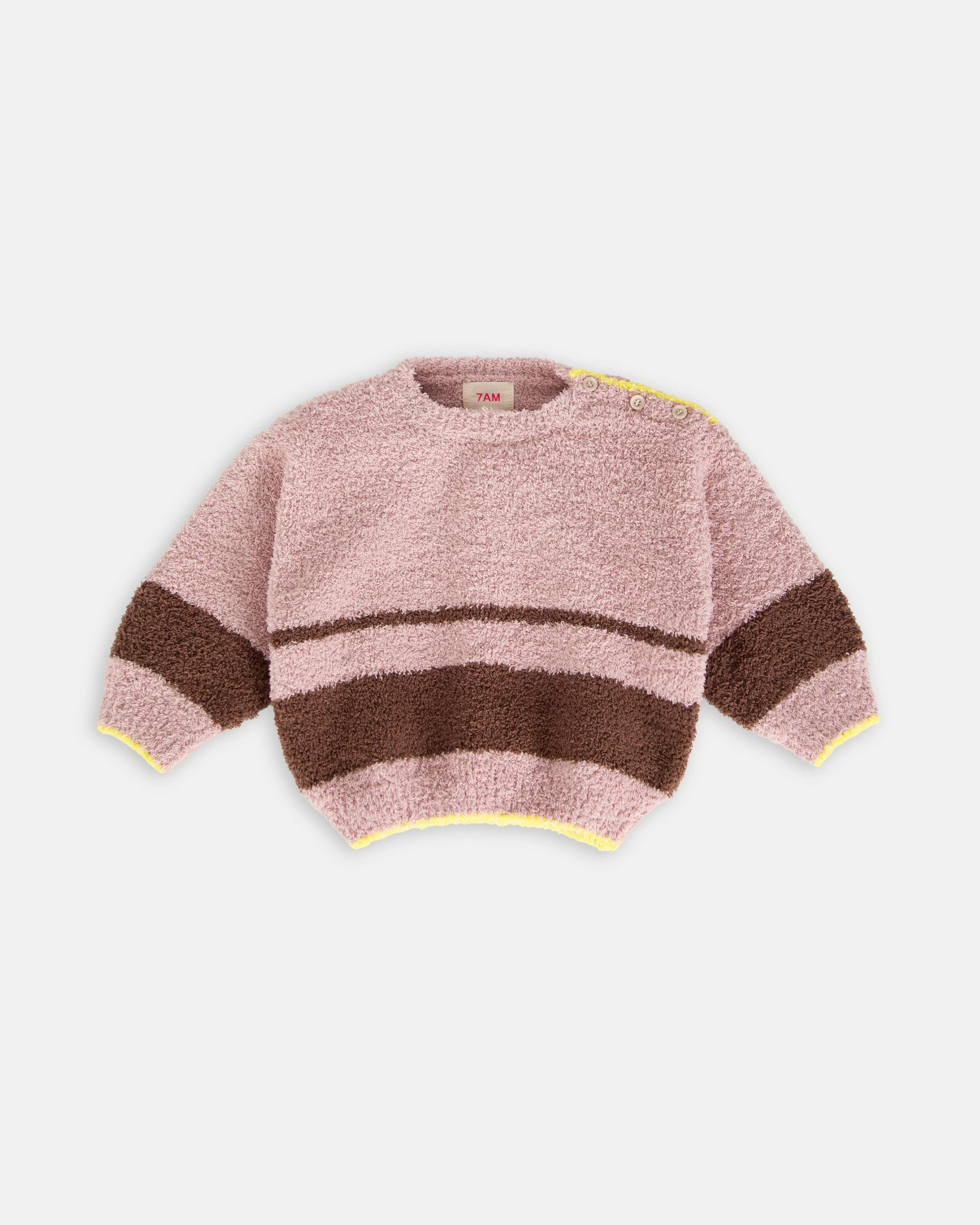 Boxy Striped Sweater - Fuzzy