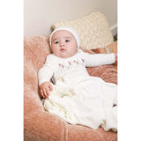 Girls Winter Garden Embroidered Long Sleeve Footie, Cream