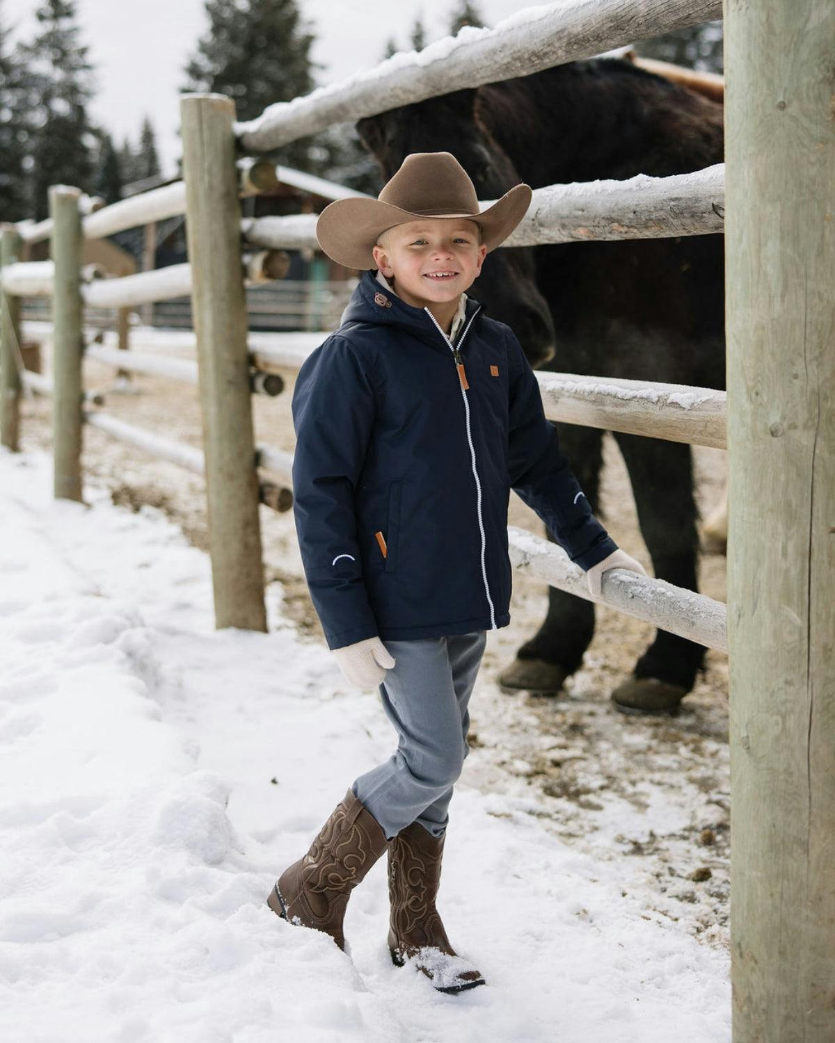 Kids Winter Coat in Navy Blue