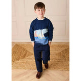 Seaside Postcard Knitted Jumper in Navy (18mths-6yrs)