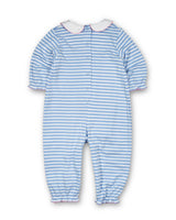 Stripe Knit Longall With Embroidered Flowers