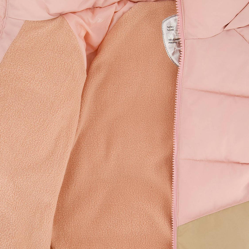 Color-Block Winter Jacket Pale Dusty Pink