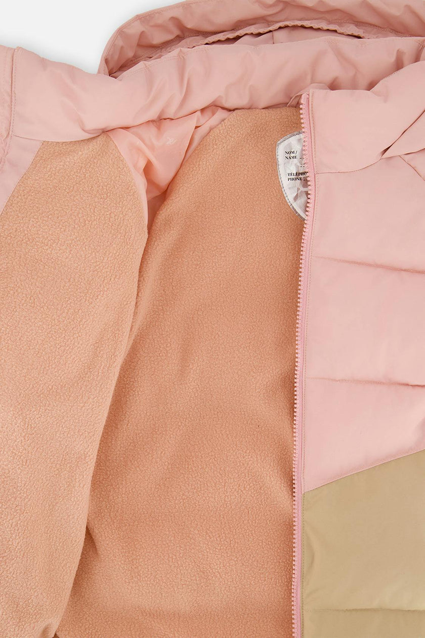 Color-Block Winter Jacket Pale Dusty Pink