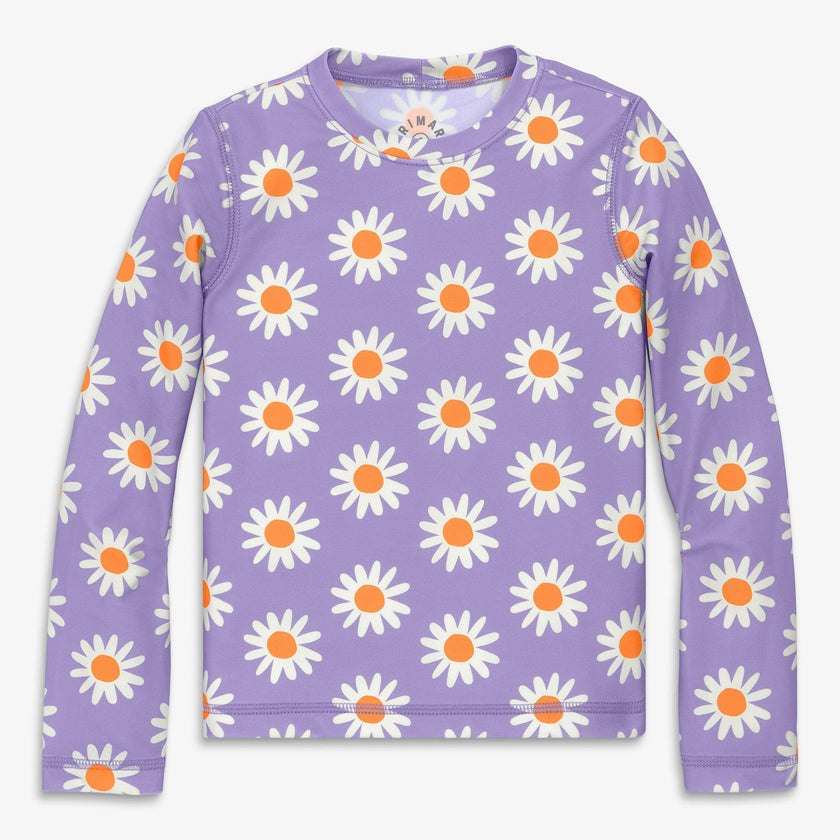 Clearance kids long sleeve swim top in daisies