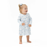 Blue Bows and Flowers - Simple Dress and Bloomer