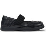 Kids Duet Twins Leather Elastic Strap Mary Jane Shoes, Black