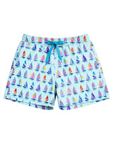 Dylan Boys Sailboat Print Board Shorts