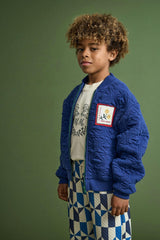 TILES QUILTED PANTS BLUE