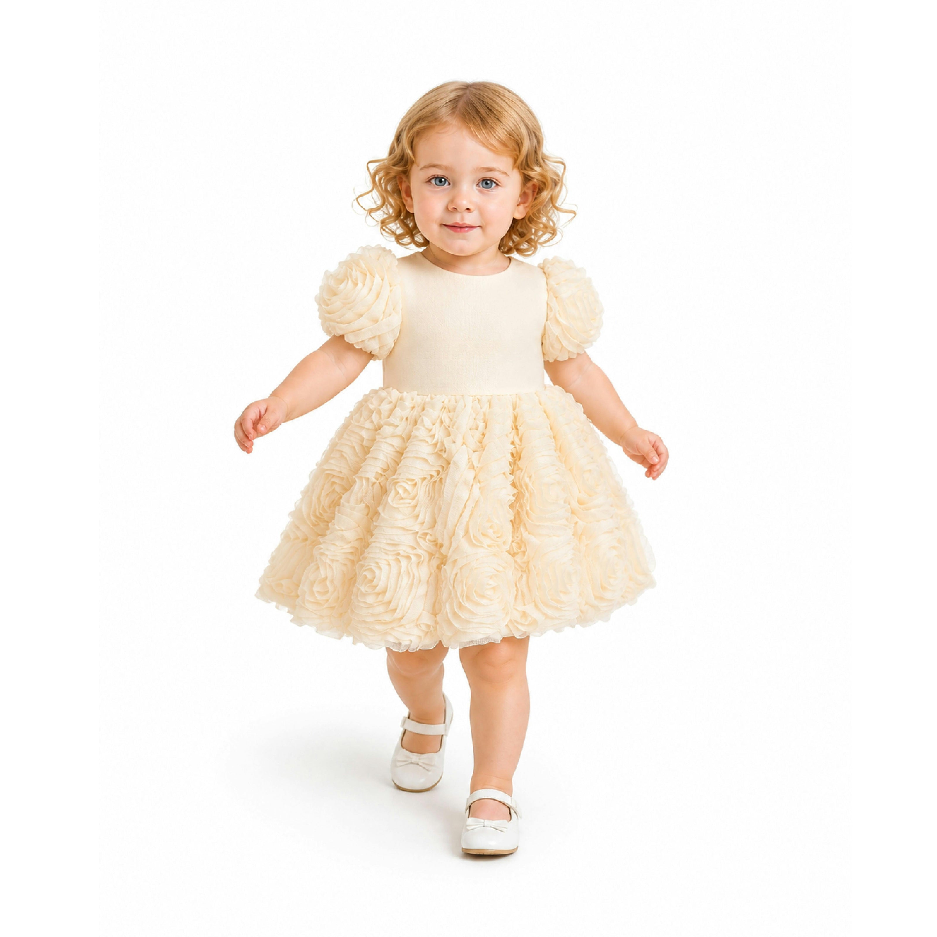 Champagne Bow Rosette Dress
