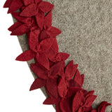 Handmade Overlapping Flowers Christmas Tree Skirt - Natural Red-64" Arcadia Home