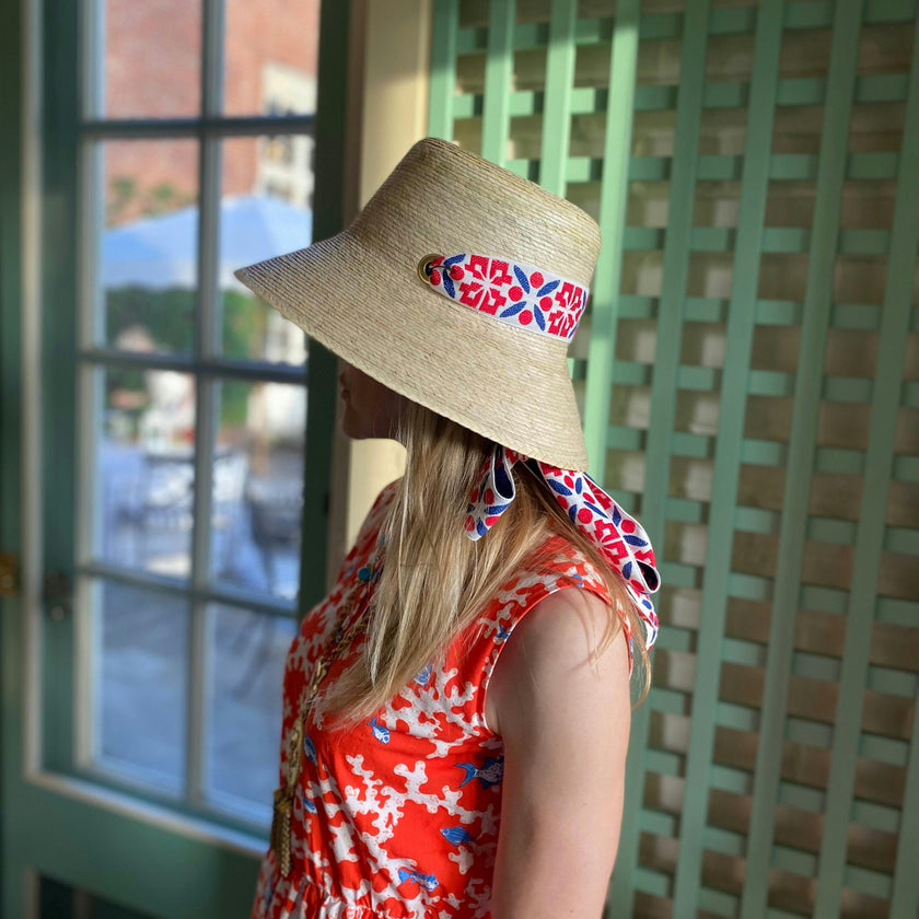 Clematis Bucket Hat (PreOrder Shipping June 15th) - Black Wide & Short Grosgrain Ribbon