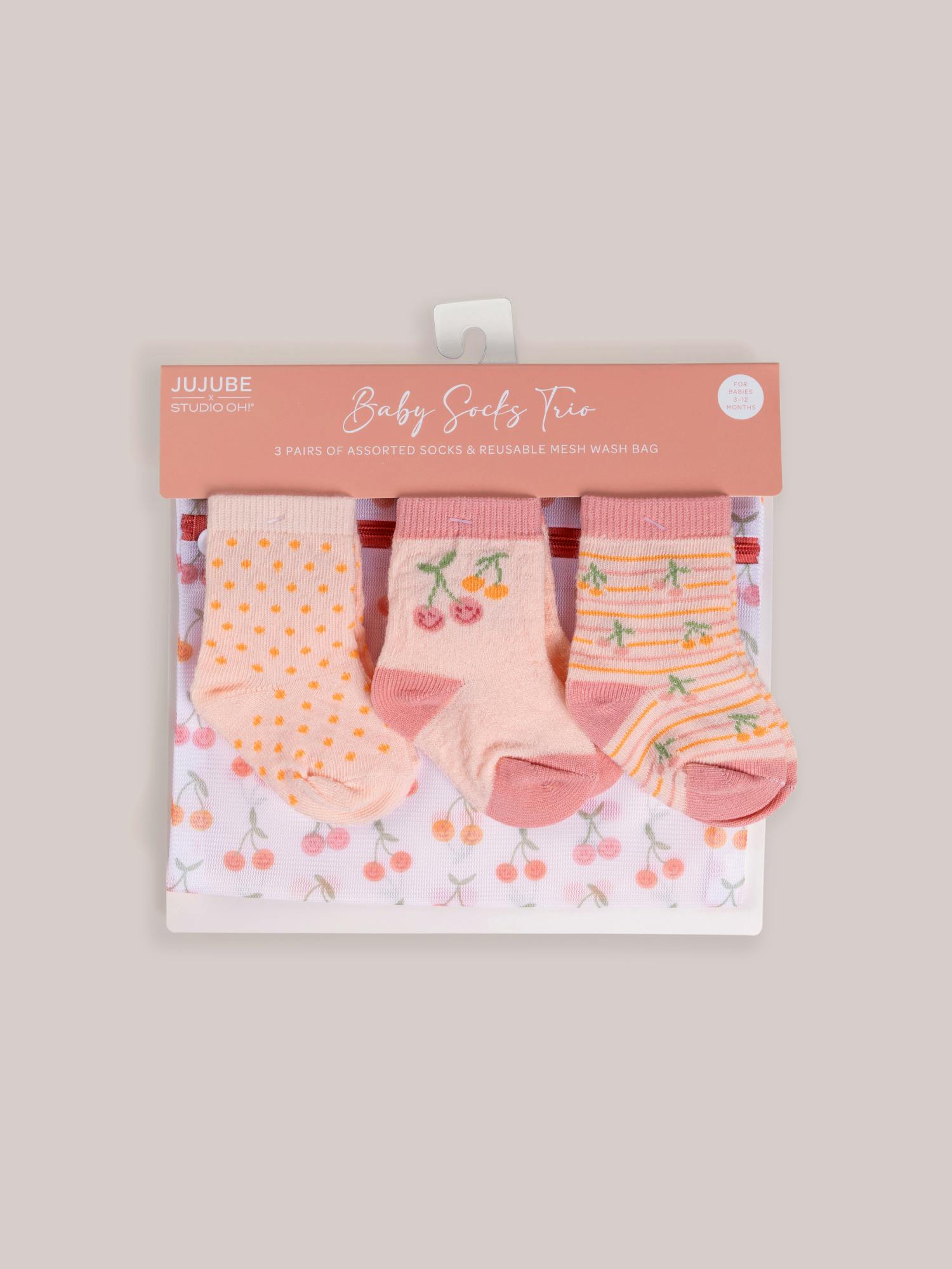 Baby Socks Trios With Zipper Wash Bag