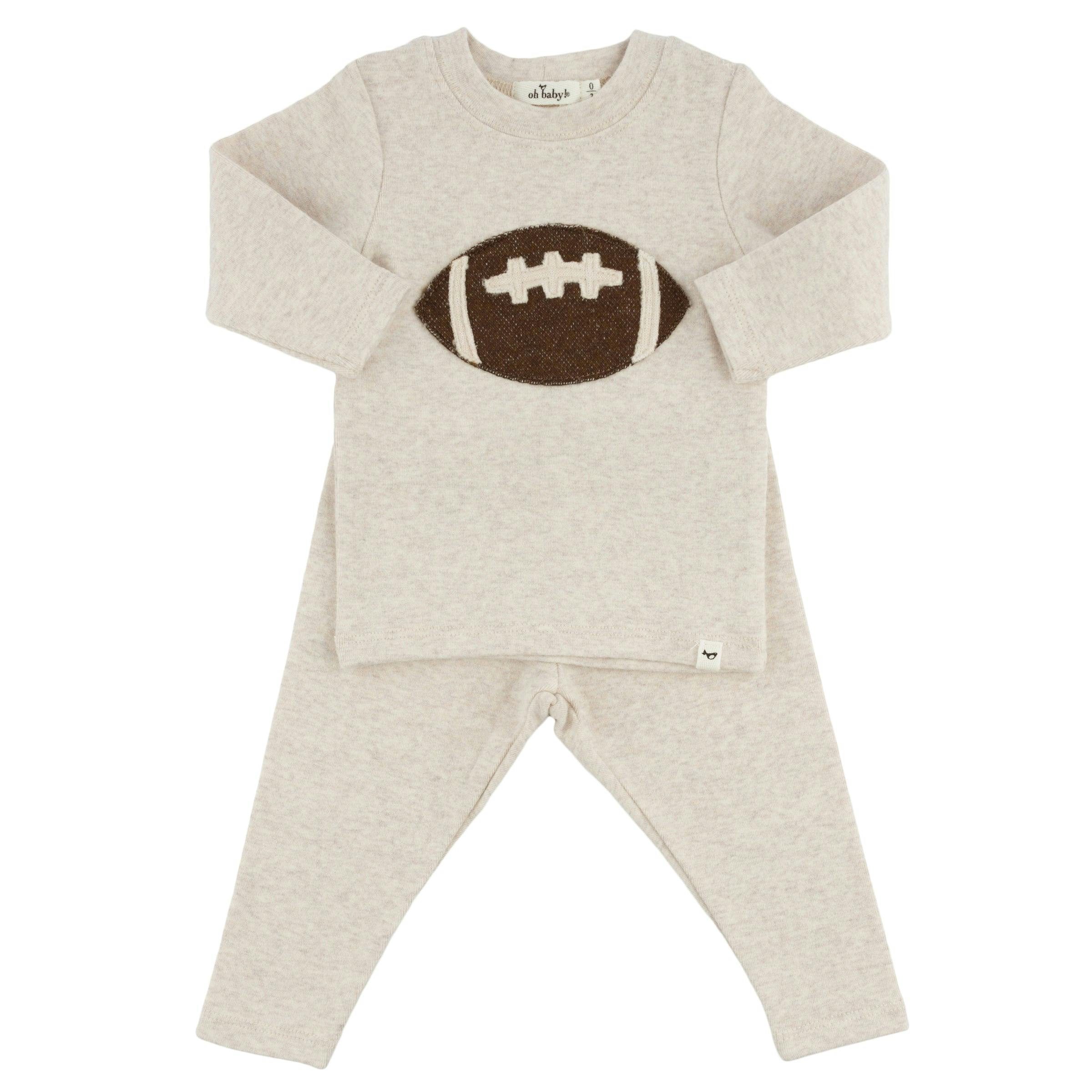 Chocolate Football Baby Rib 2pc Set