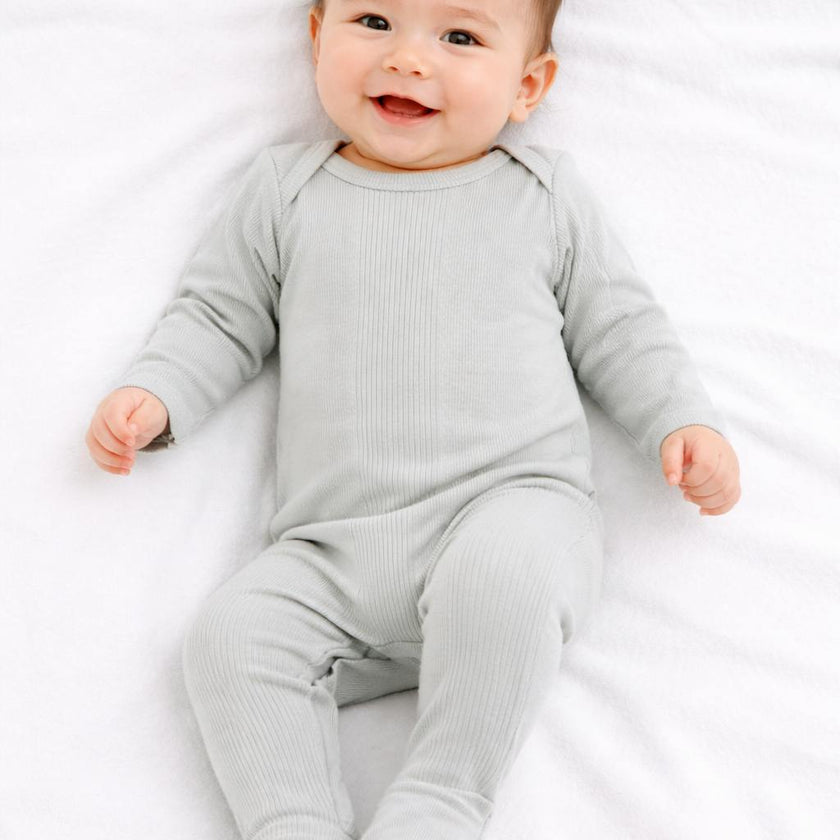 Variegated Rib Lap Tee Footie Pajama
