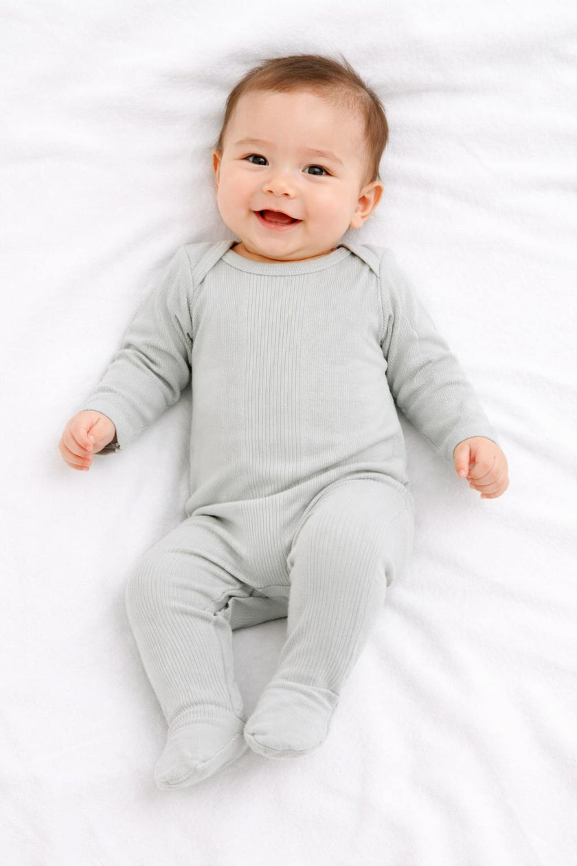 Variegated Rib Lap Tee Footie Pajama