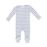 Vintage Stripe Blue - 2 Way Zipper Footie