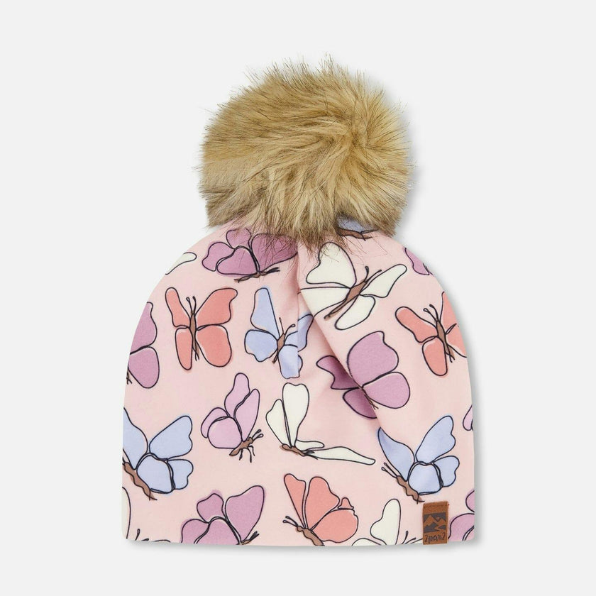 Stretch Jersey Hat With Pompom