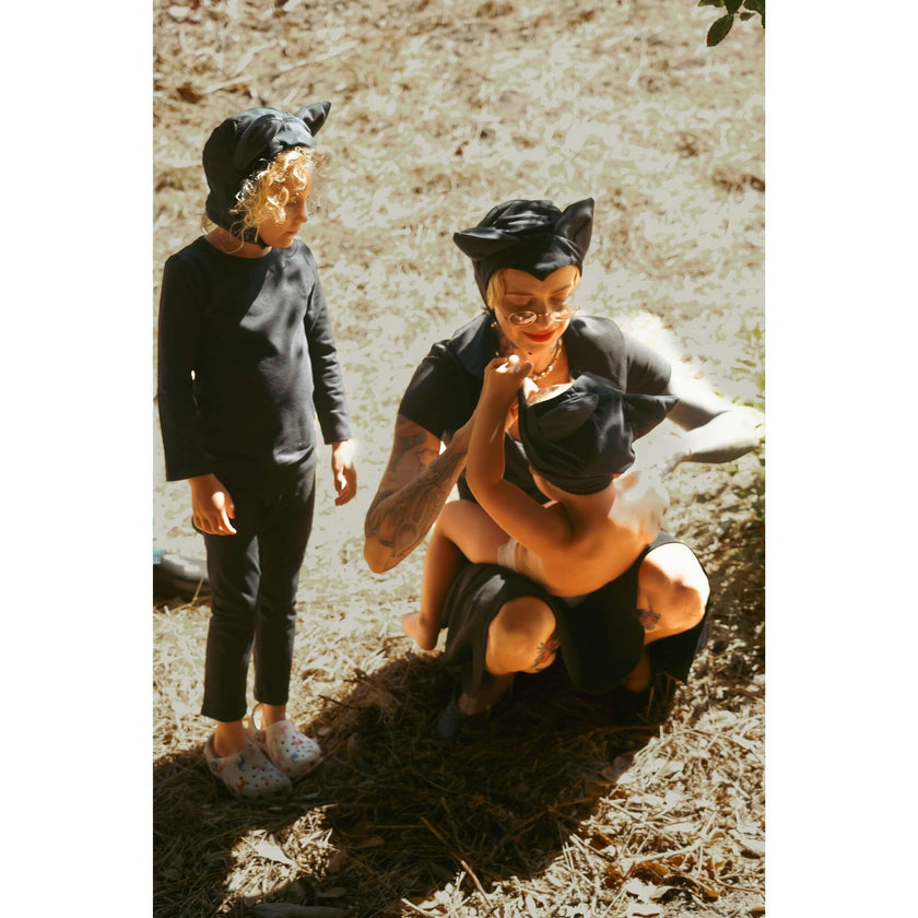 Adult Black Cat Hat & Tail Accessory Set