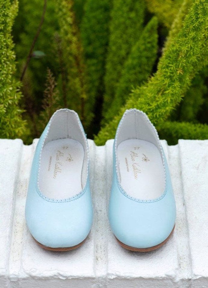 Blue Scalloped Flats