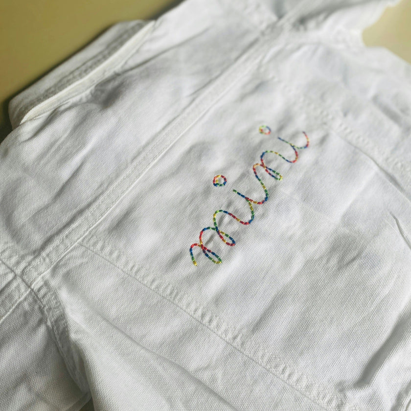 "mini" White Denim Jacket