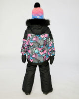 Two Piece Play Snowsuit Black Zebra Print With Black Pants