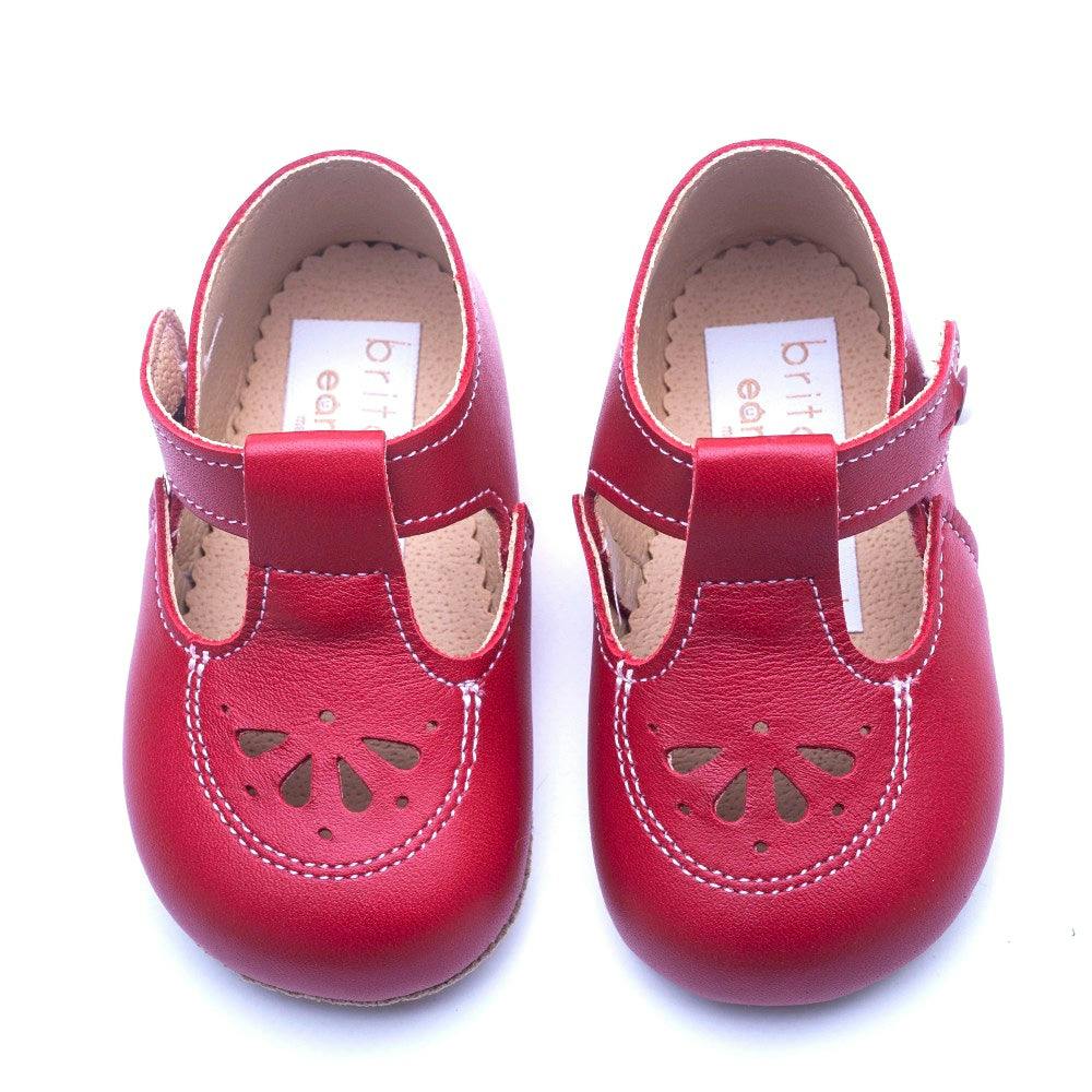 Robin British Pre-Walker Baby Shoes - Pillar Box Red