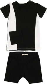Color-Block Pocket Tee & Short Set