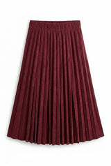Midi Length Crinkle Pleating Skirt